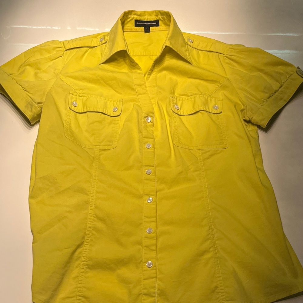 Yellow Button-Up Women’s Shirt